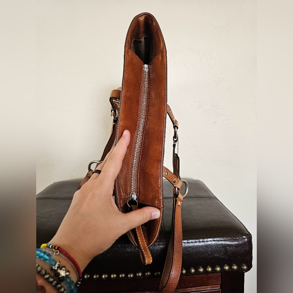 Coach Y2K Elegant Gallery Tote Bag Tan Leather Side Turnlocks Carryall F11524‎ - Picture 7 of 14